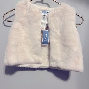 Jacadi girls ivory stunning fur vest brand new with tags size 18 months